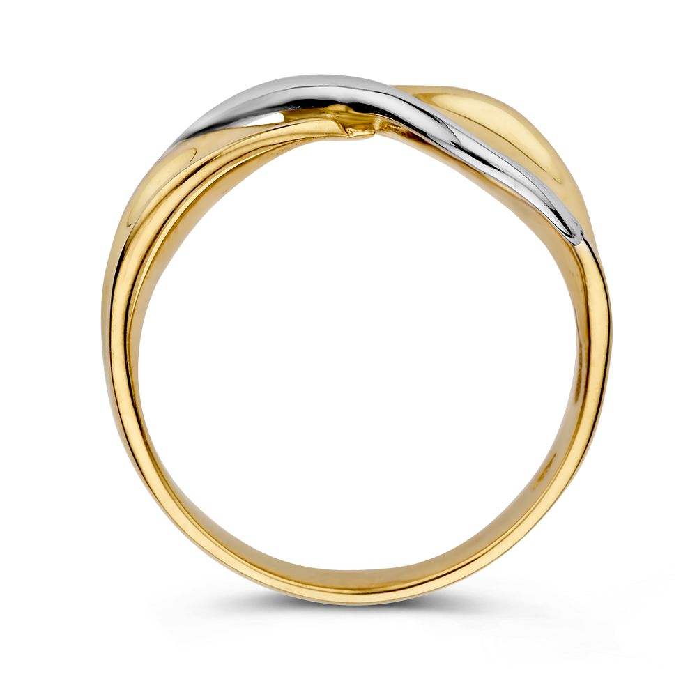Zeitloser 14 Karat Bicolor Damenring – Eleganz in Gelb- und Weißgold