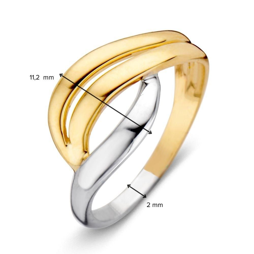 Zeitloser 14 Karat Bicolor Damenring – Eleganz in Gelb- und Weißgold