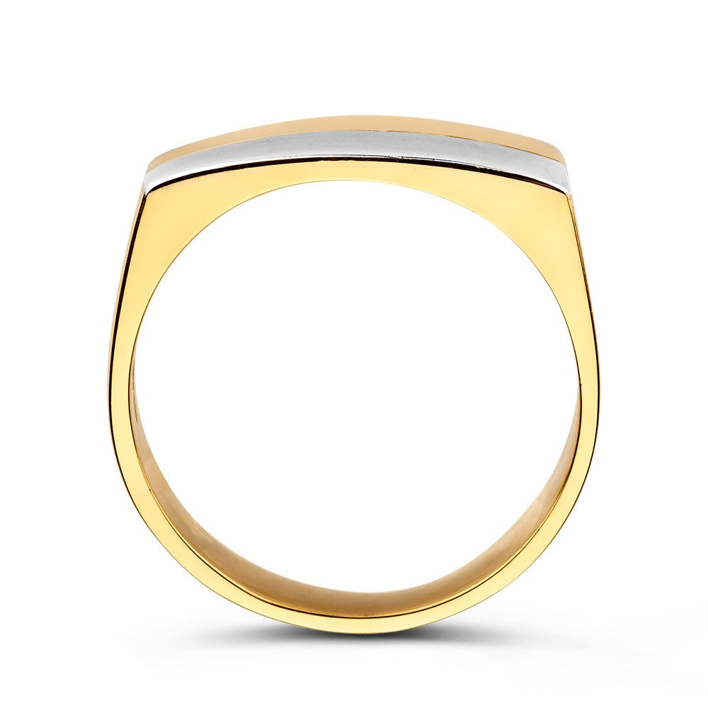 Bicolor Herrenring aus Weiß- und Gelbgold – Elegantes und robustes Design