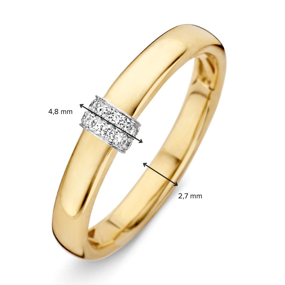 Damenring aus 14 Karat zweifarbigem Gold mit Diamanten im Brillantschliff