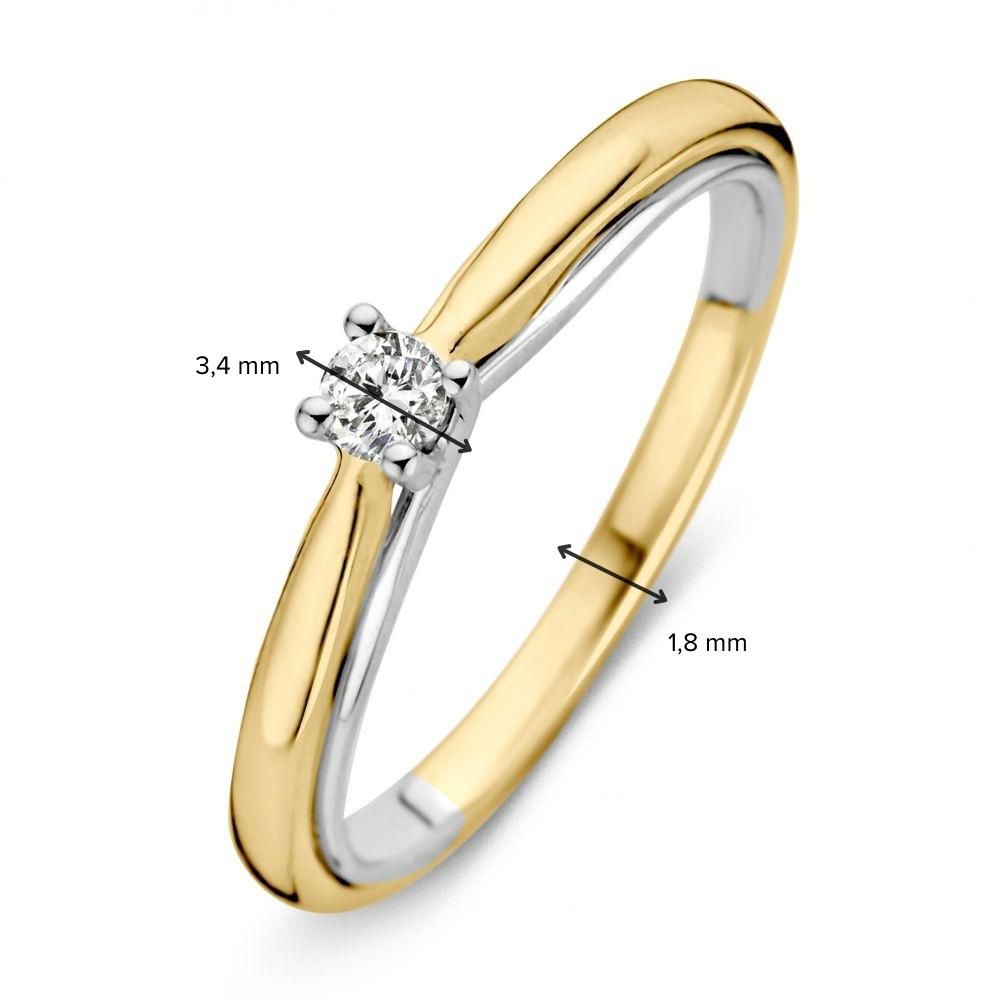14-Karat-Bicolor-Goldring mit Brillanten