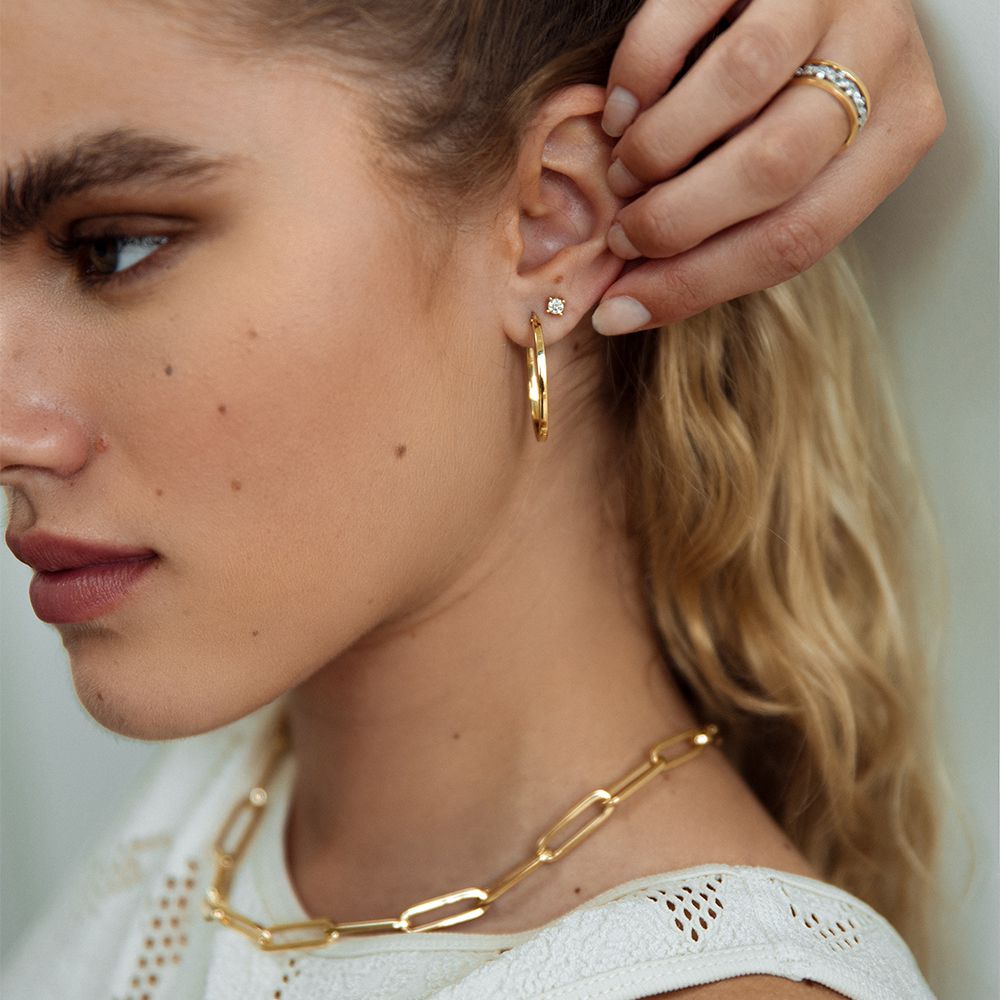 Bicolor Goldring mit Diamant – 0,20 Karat