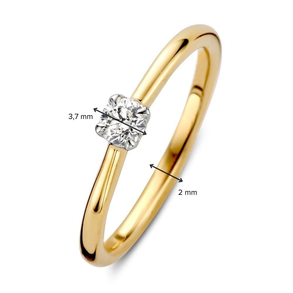 Bicolor-Gold-Solitärring mit Brillant – 0,20 Karat