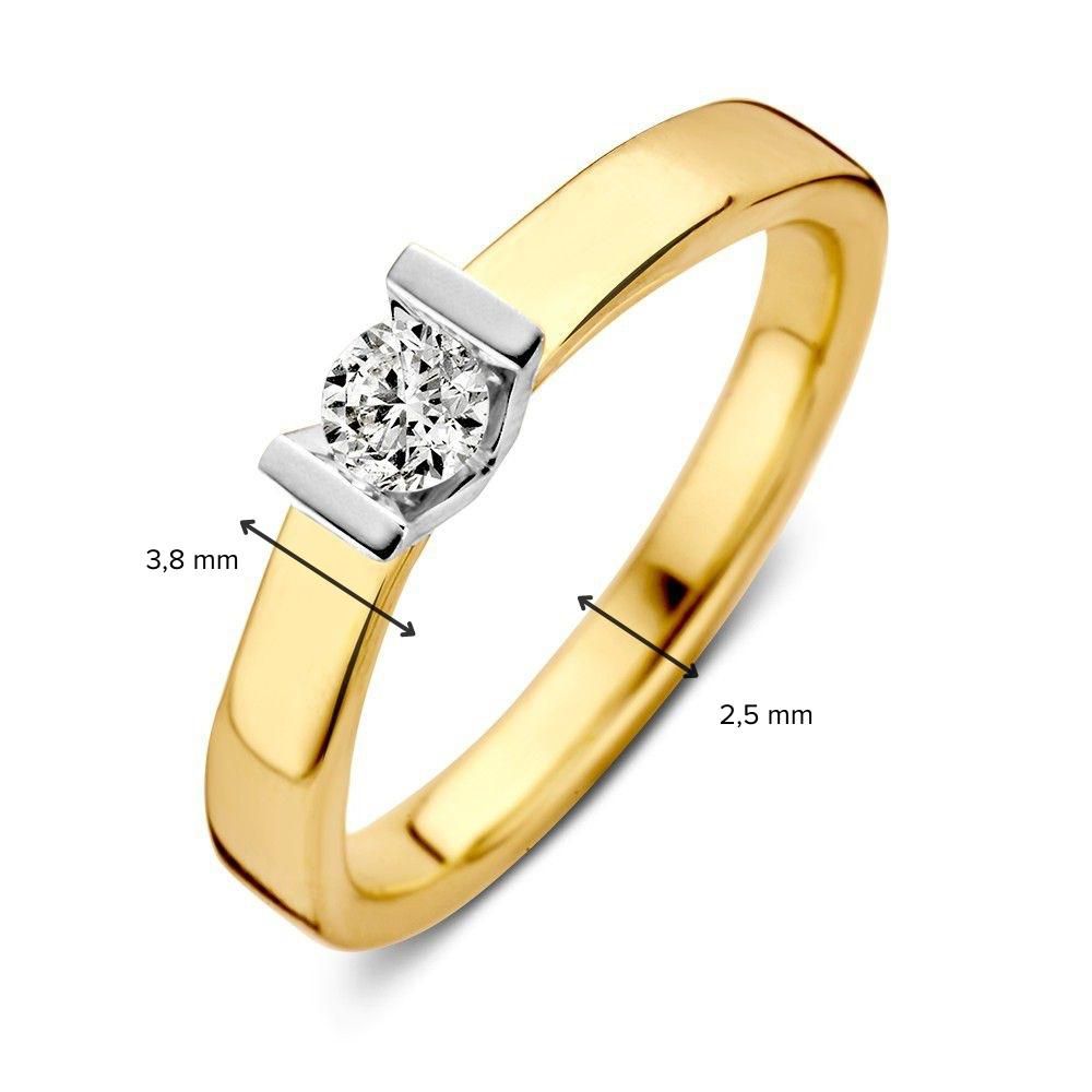 Bicolor Goldring mit Brillant – 0.20 Karat