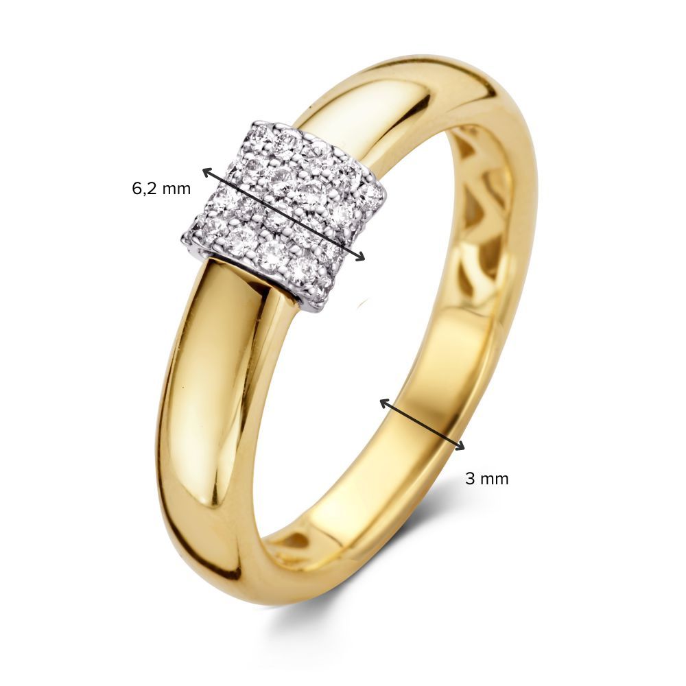 Bicolor Damenring mit Diamant – 0.21 ct