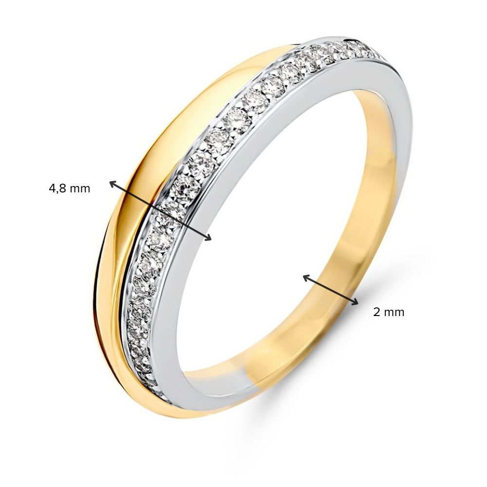 Bicolor-Ring aus Weiß- und Gelbgold mit Diamanten im Weißgold-Band – 0.25 Karat