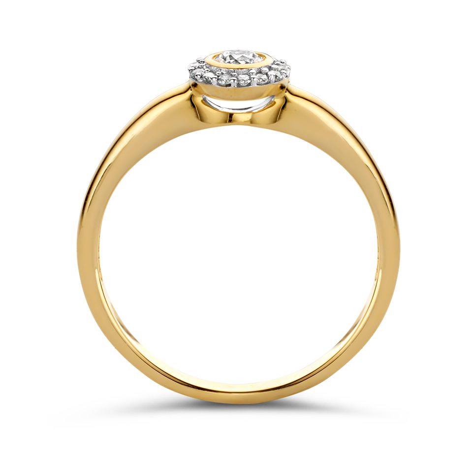 Eleganter Gelbgold Entourage Ring mit Diamanten – 0.26 Karat