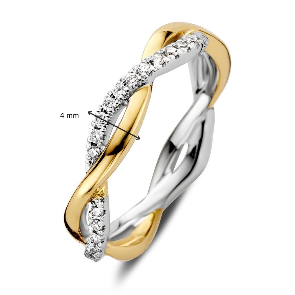 Bicolor-Goldring mit Twist-Design und Diamanten – 0,27 Karat
