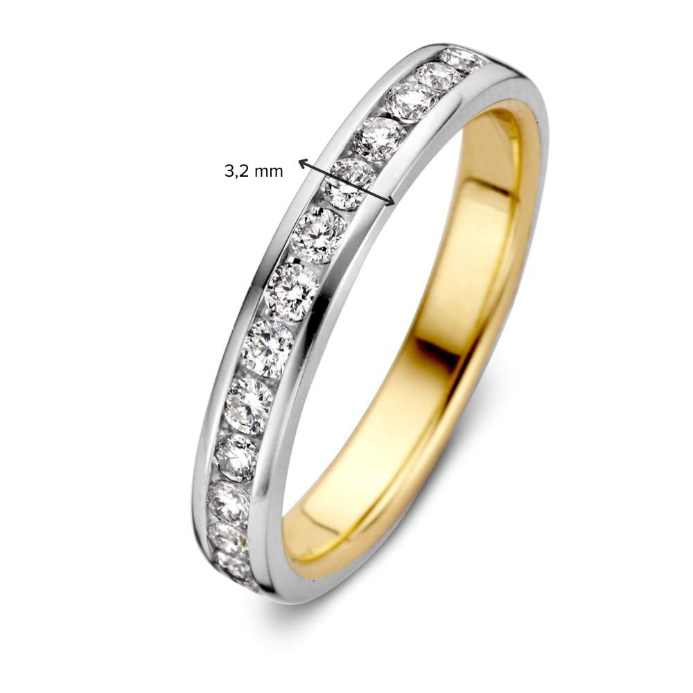 Bicolor Weißgold- und Gelbgoldring mit Brillant-Diamant – 0.32 ct