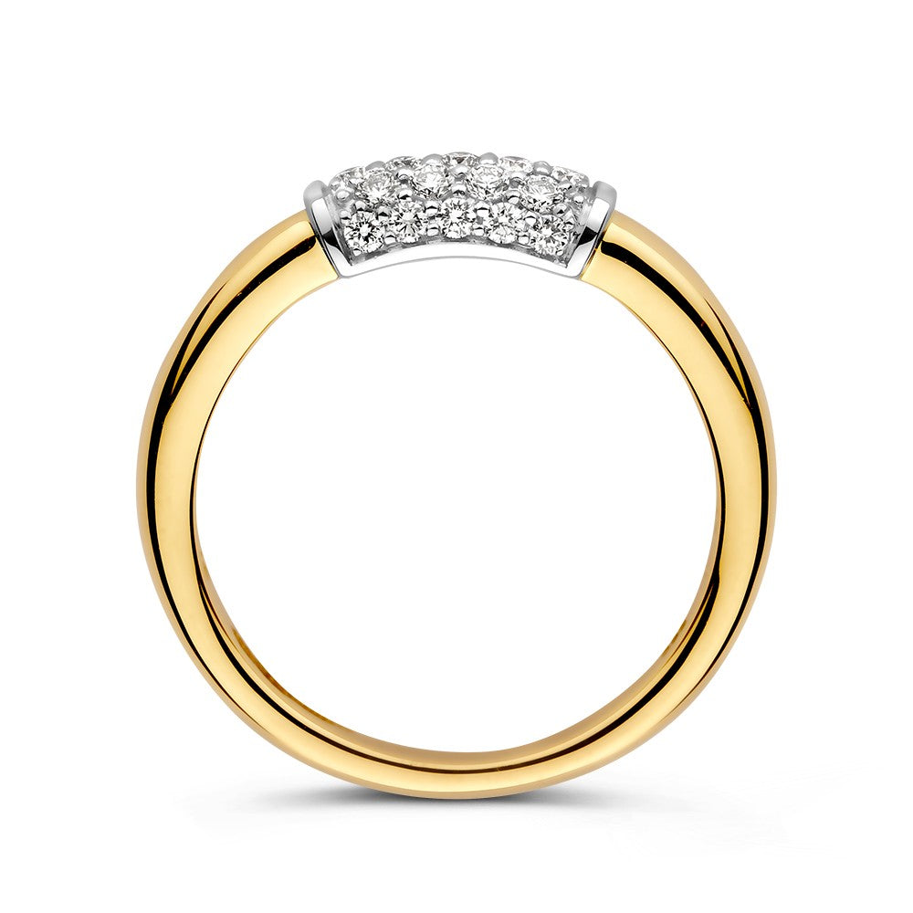Eleganter Bicolor-Diamantring mit Brillanten 0.33 ct.
