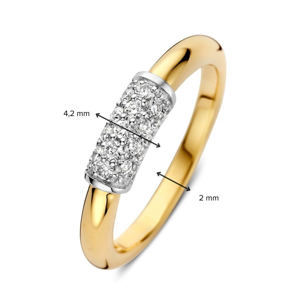 Eleganter Bicolor-Diamantring mit Brillanten 0.33 ct.