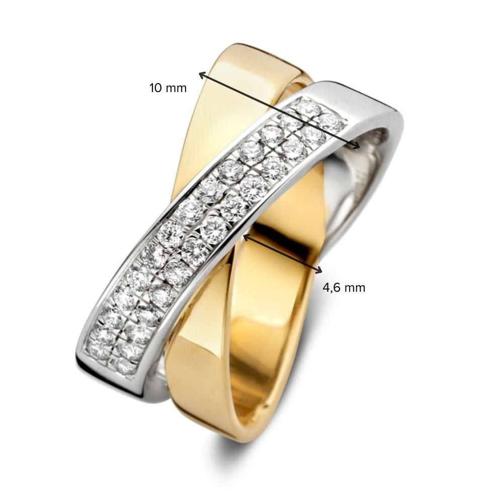 Bicolor-Diamantring mit Brillant-Zentralstein – 0,36 Karat