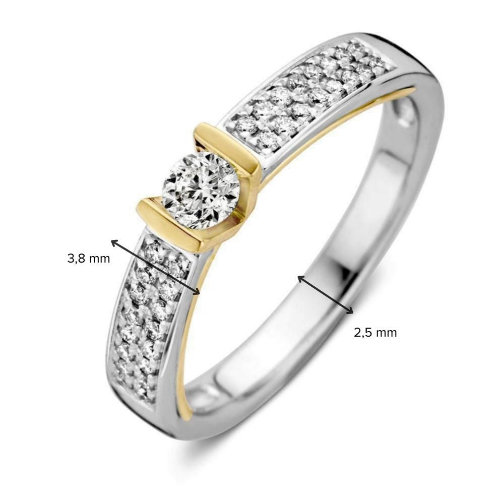 Bicolor Goldohrstecker mit Diamant – 0,38 Karat, 14 Karat