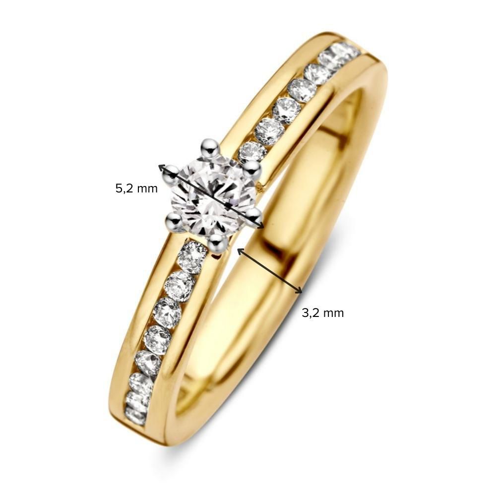 Bicolor-Damenring aus Gelb- und Weißgold mit Diamant (0.50 Karat) – 14 Karat