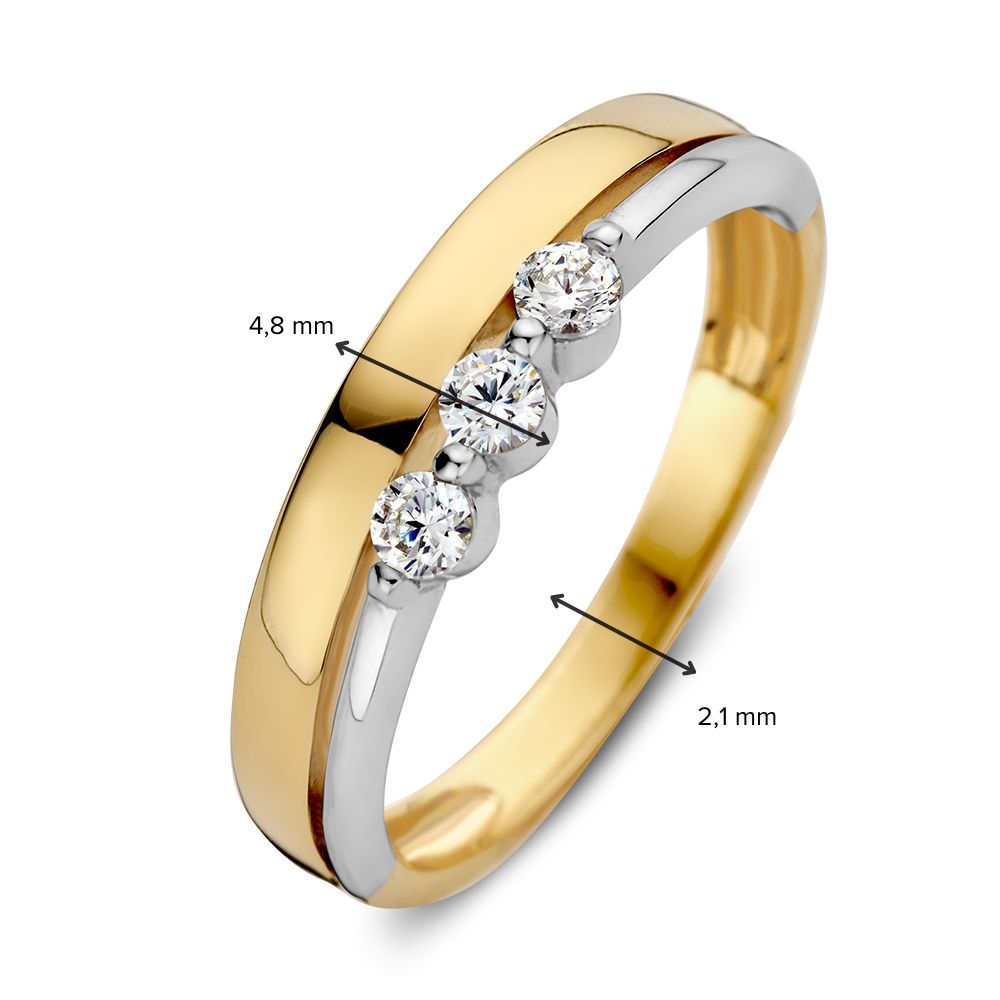 Bicolor Zirkonia Ring