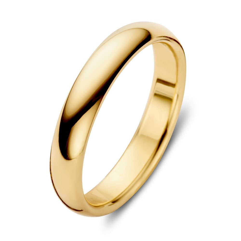 Ring aus 4 mm gelbgold mit glatter, glänzender Oberfläche
