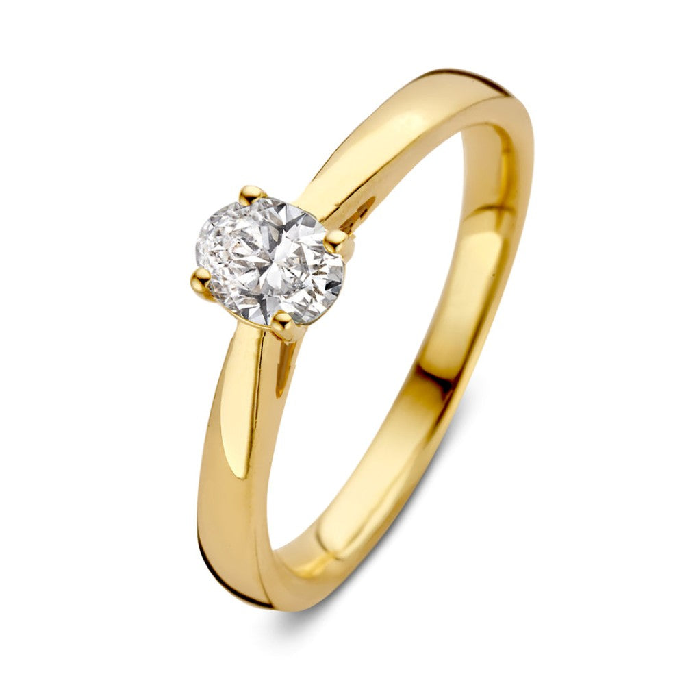 Ring aus Gelbgold mit rundem Diamanten von 0,30 ct