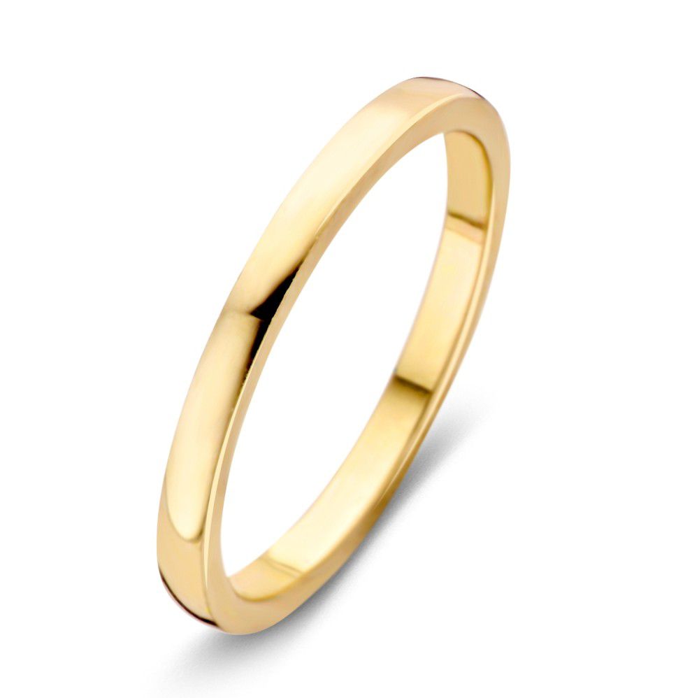 Dünner Ring aus 14-karätigem Gelbgold mit glatter, polierter Oberfläche