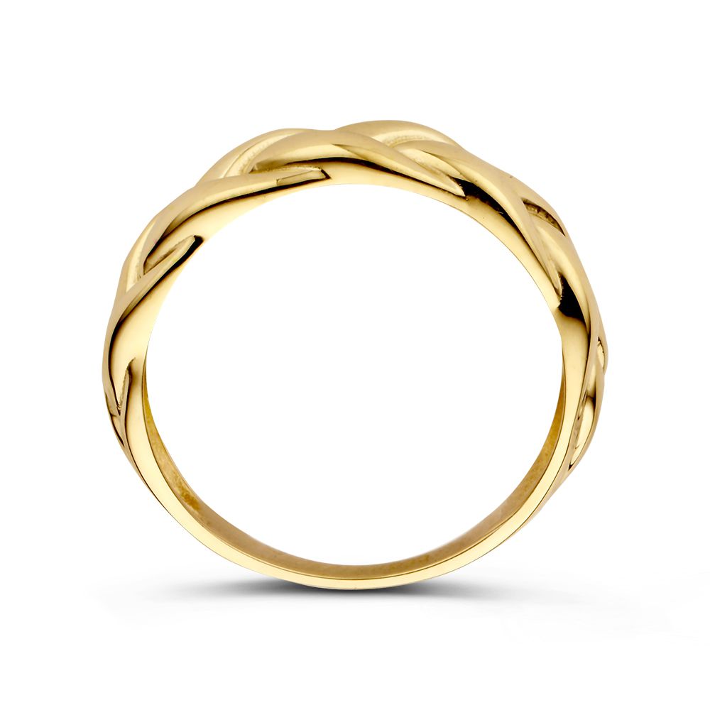 Gelbgold Geflochtener Ring – 14 Karat – Zeitloses Design – Van der Kooij