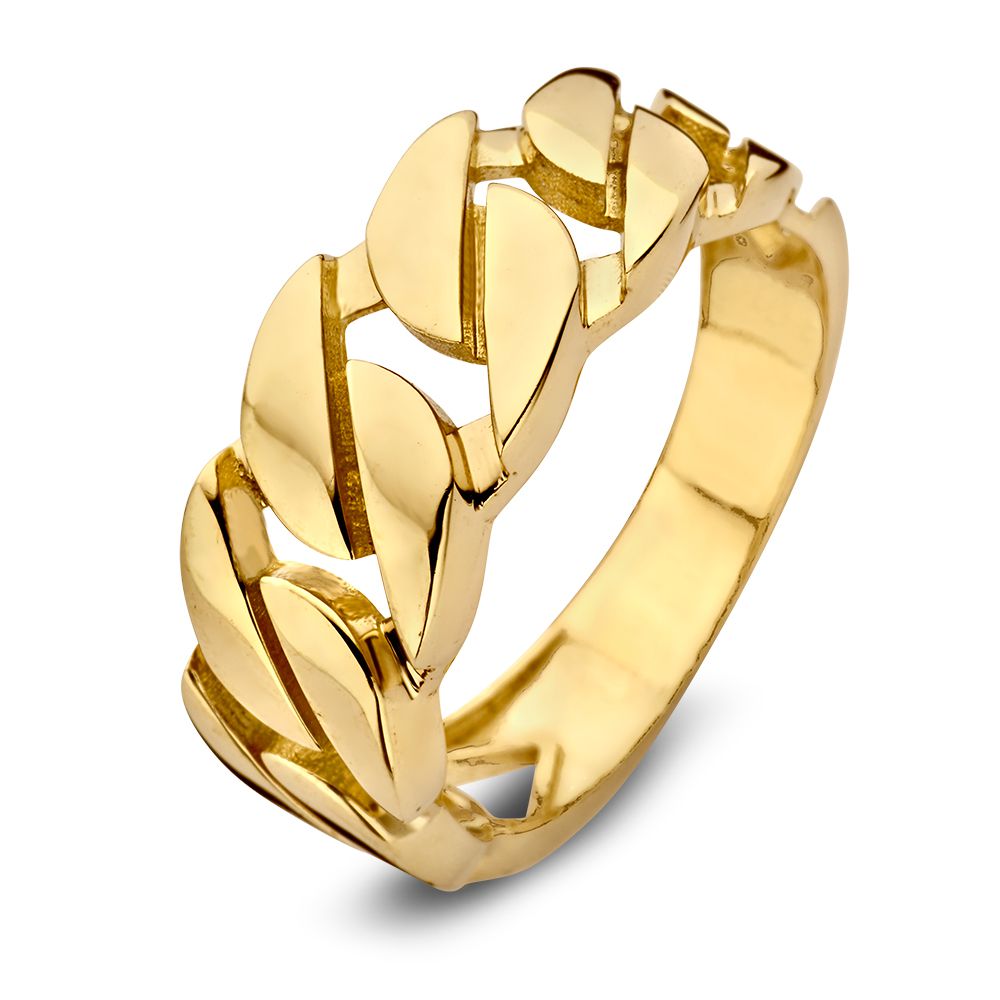 Ring aus 14 Karat Gelbgold mit Gourmetschaltung und glänzender Oberfläche