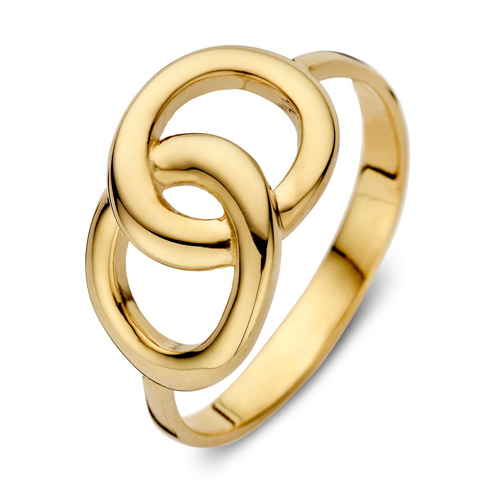 Ring aus 14-karätigem Gelbgold mit verbundenen, minimalistischen Schakeln