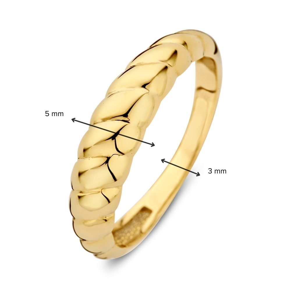 Gelbgold Croissant Ring | 14 Karat Gold | Van der Kooij