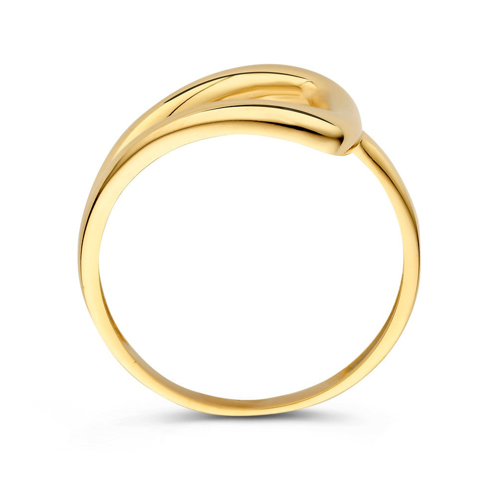Gelbgoldring mit asymmetrischem Design – 14 Karat Gold, 12 mm breit, 1,7 Gramm