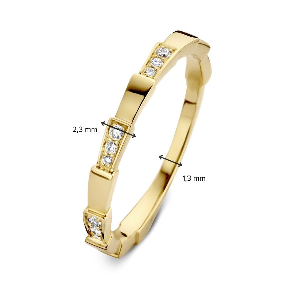 Schmaler gelbgoldener Ring mit Diamant, Teil eines Sets 0.07 crt.