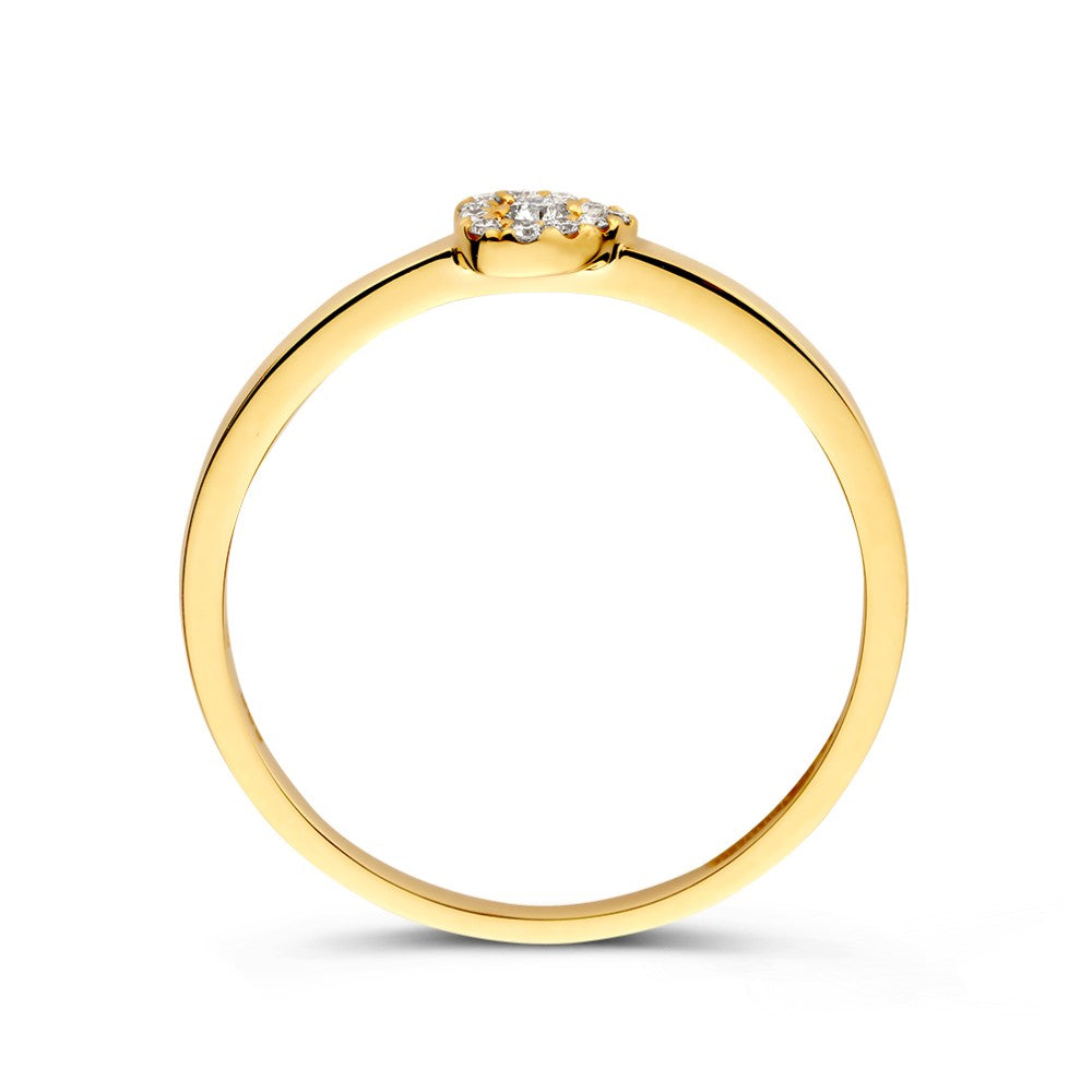 Stilvoller Gelbgoldring mit Diamant – Zeitlose Eleganz 0,08 ct.
