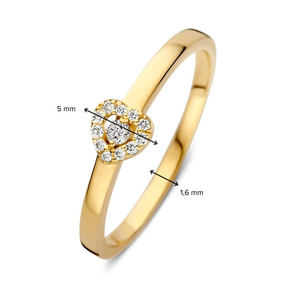 Stilvoller Gelbgoldring mit Diamant – Zeitlose Eleganz 0,08 ct.