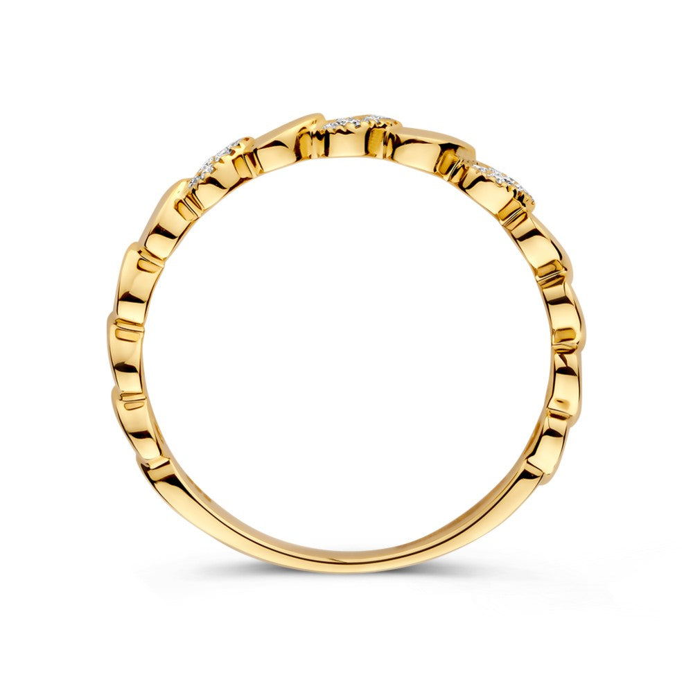 Gelbgoldring mit Diamanten – Subtile Eleganz0,09 ct.