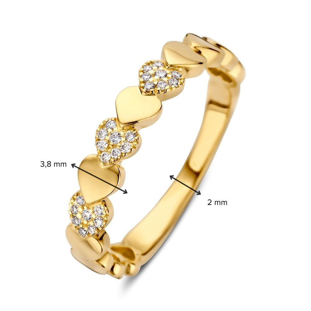 Gelbgoldring mit Diamanten – Subtile Eleganz0,09 ct.