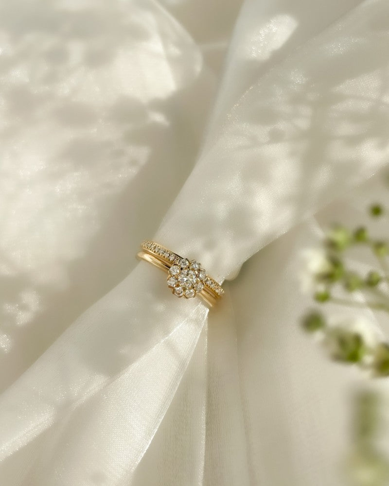 Gelbgold-Damenring mit 0,17 Karat Brillant-Diamant – 14 Karat Gold, H/SI-1 Qualität – Kostenloser Versand