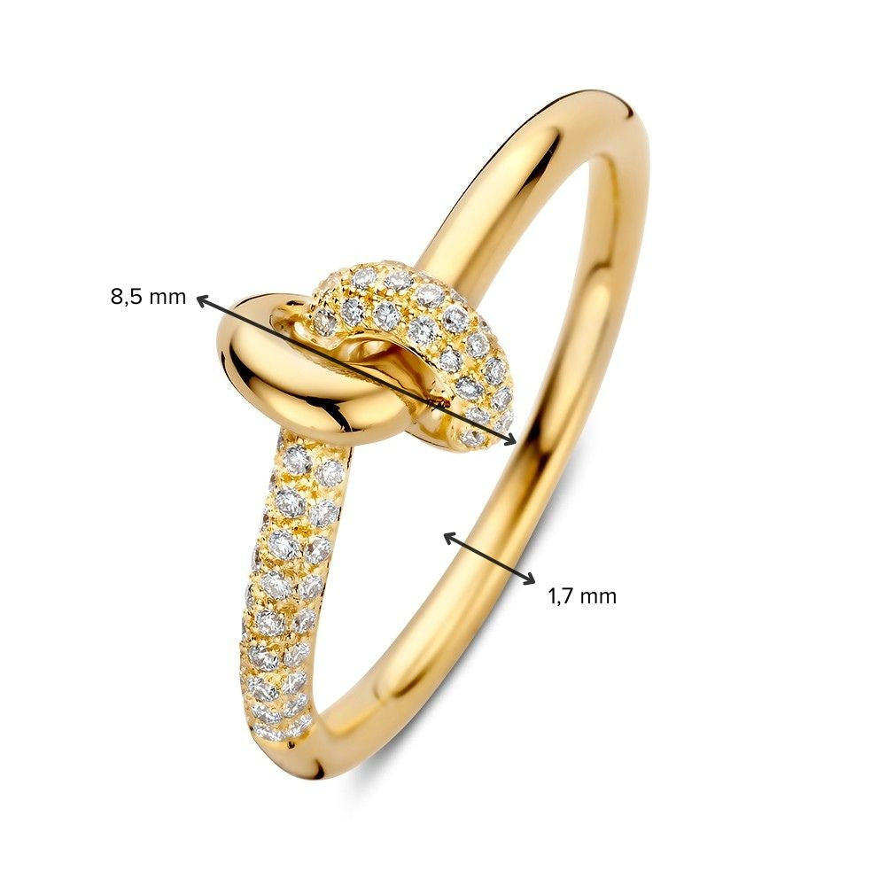 Eleganter Gelbgoldring mit strahlendem Diamant 0.21 Karat