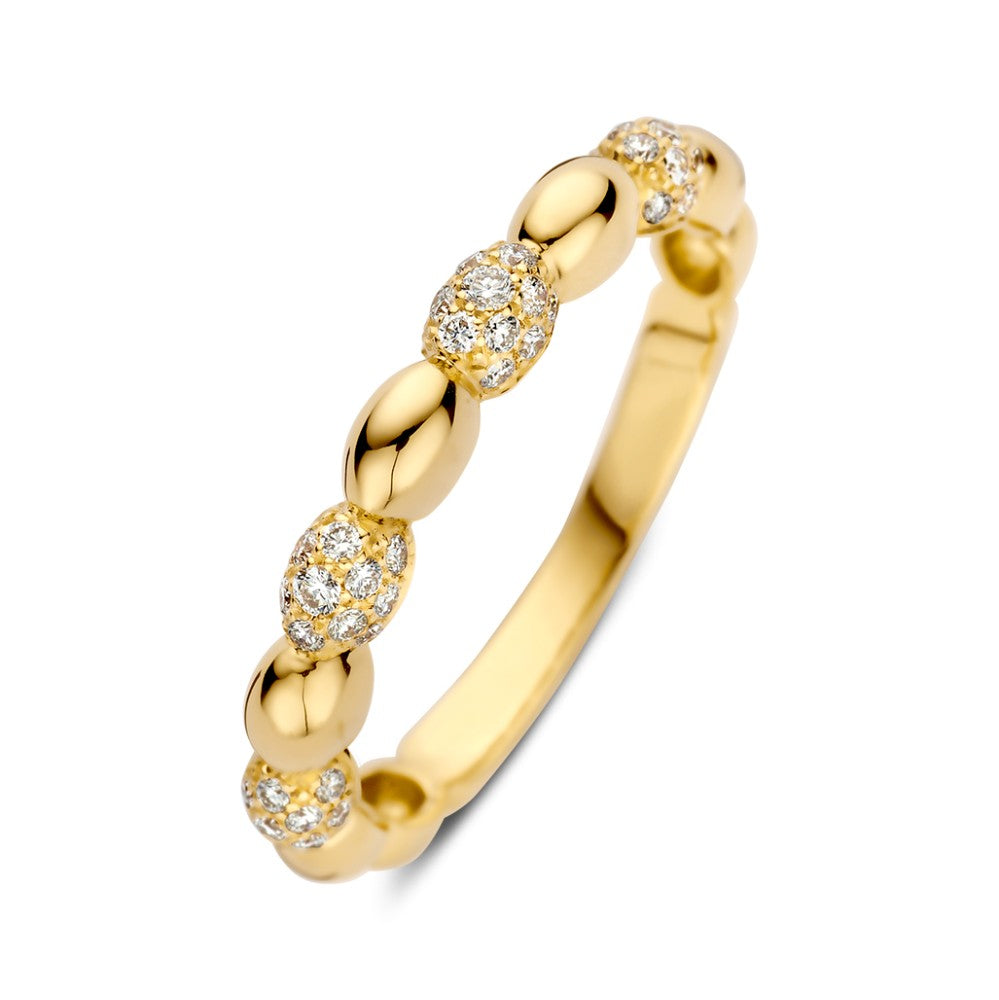 Verzierte Ring aus 14-karätigem Gelbgold mit Brillanten von 0,27 Karat in zeitlosem Design