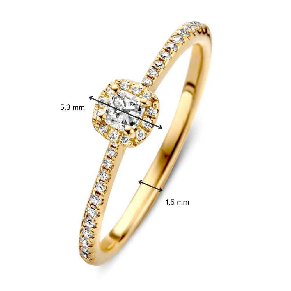 Eleganter Damenring aus Gelbgold mit Diamant im Princess-Schliff – 14 Karat Gold