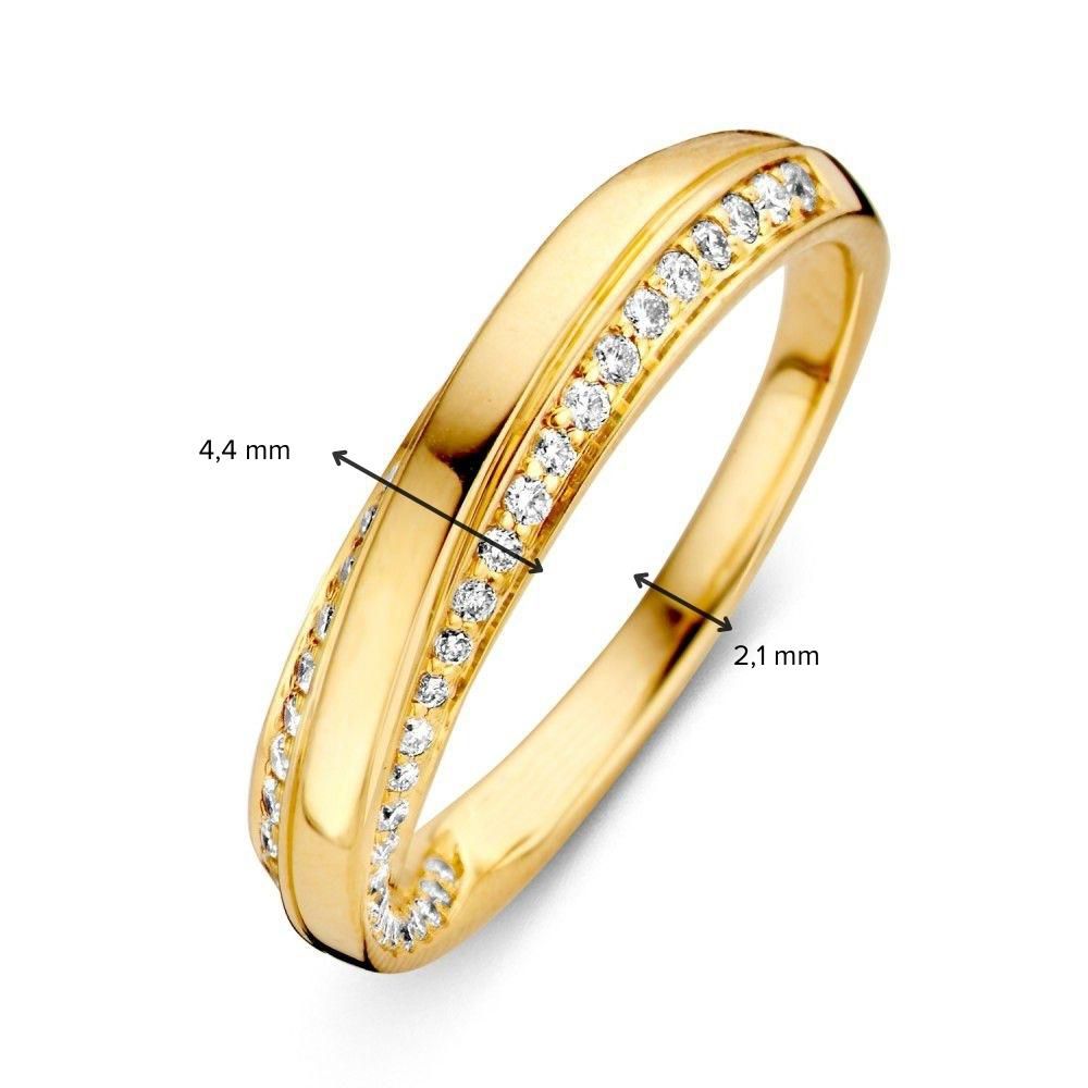 Eleganter Gelbgoldring mit Diamant – 14 Karat Gold, 0.32ct Brillant