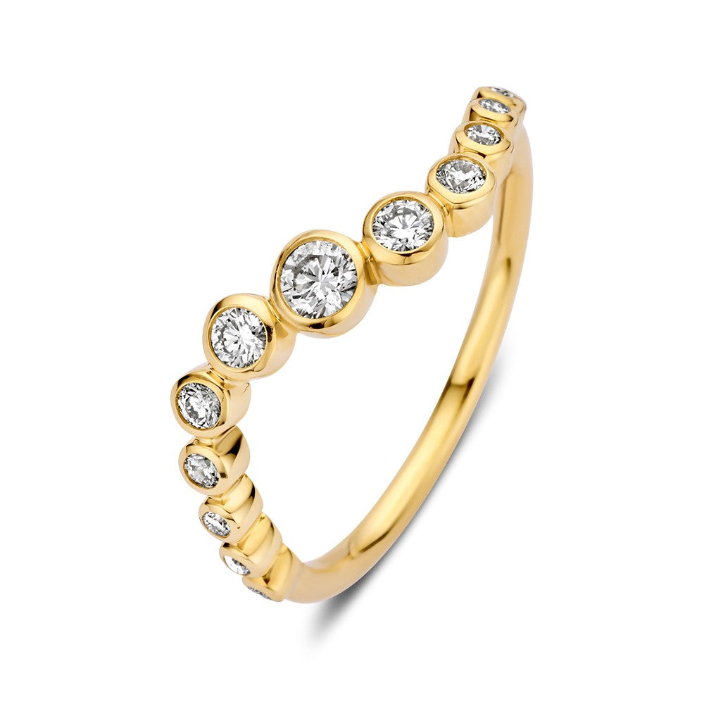 Ring aus 14 Karat Gelbgold mit 0,37 ct Diamanten in der 'Bubbles'-Kollektion
