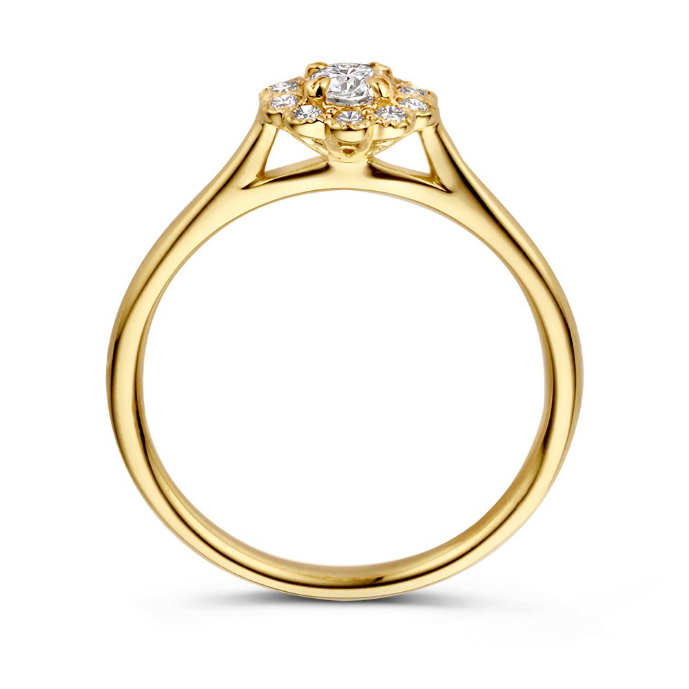 Gelbgold Vintage Entourage Ring mit Diamanten – 14 Karat Gold, 0.43ct Diamanten
