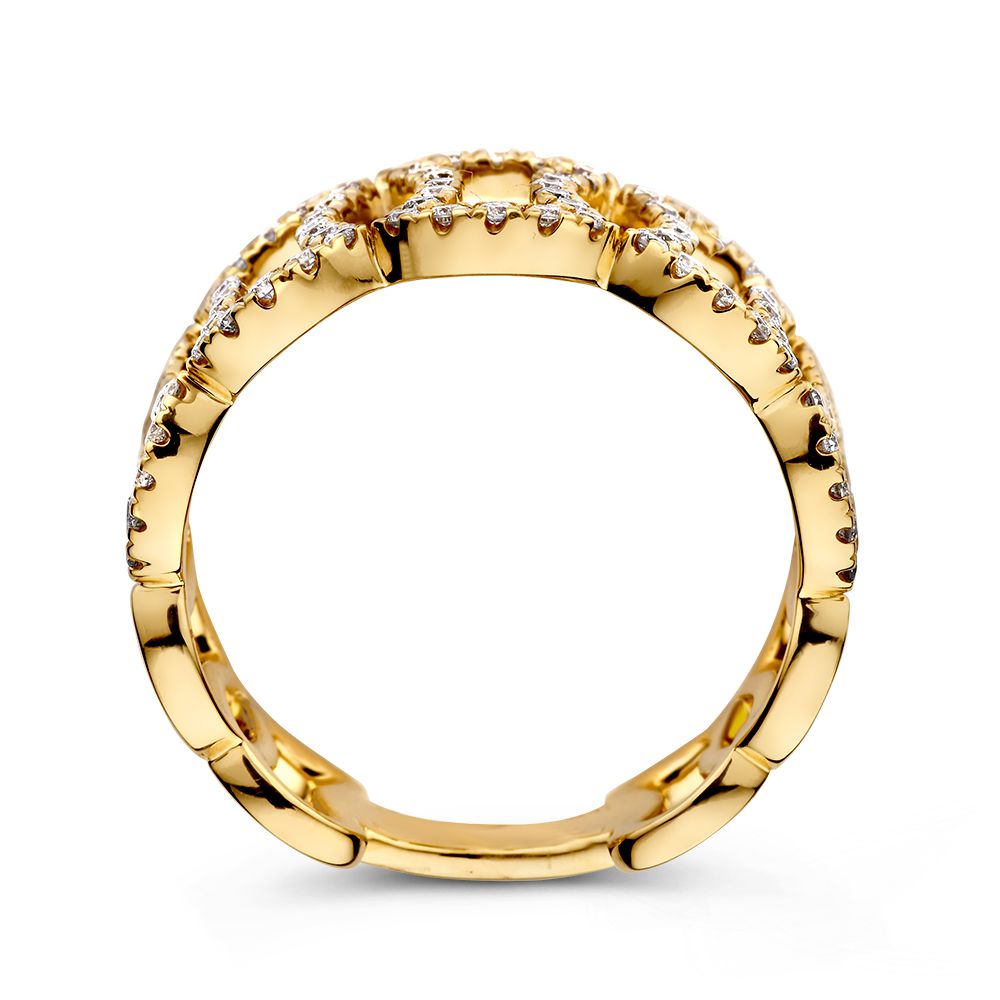 Einzigartiger Gelbgold Statement-Ring mit funkelnden Diamanten – 14 Karat 0.65 ct.
