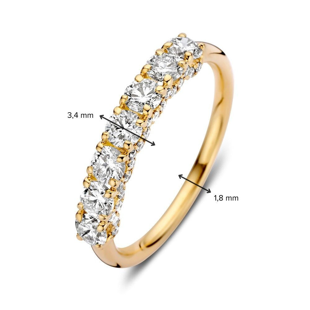 Zeitloser Goldener Ring mit Diamanten – Eleganz in Gelbgold 1.12 Karat.