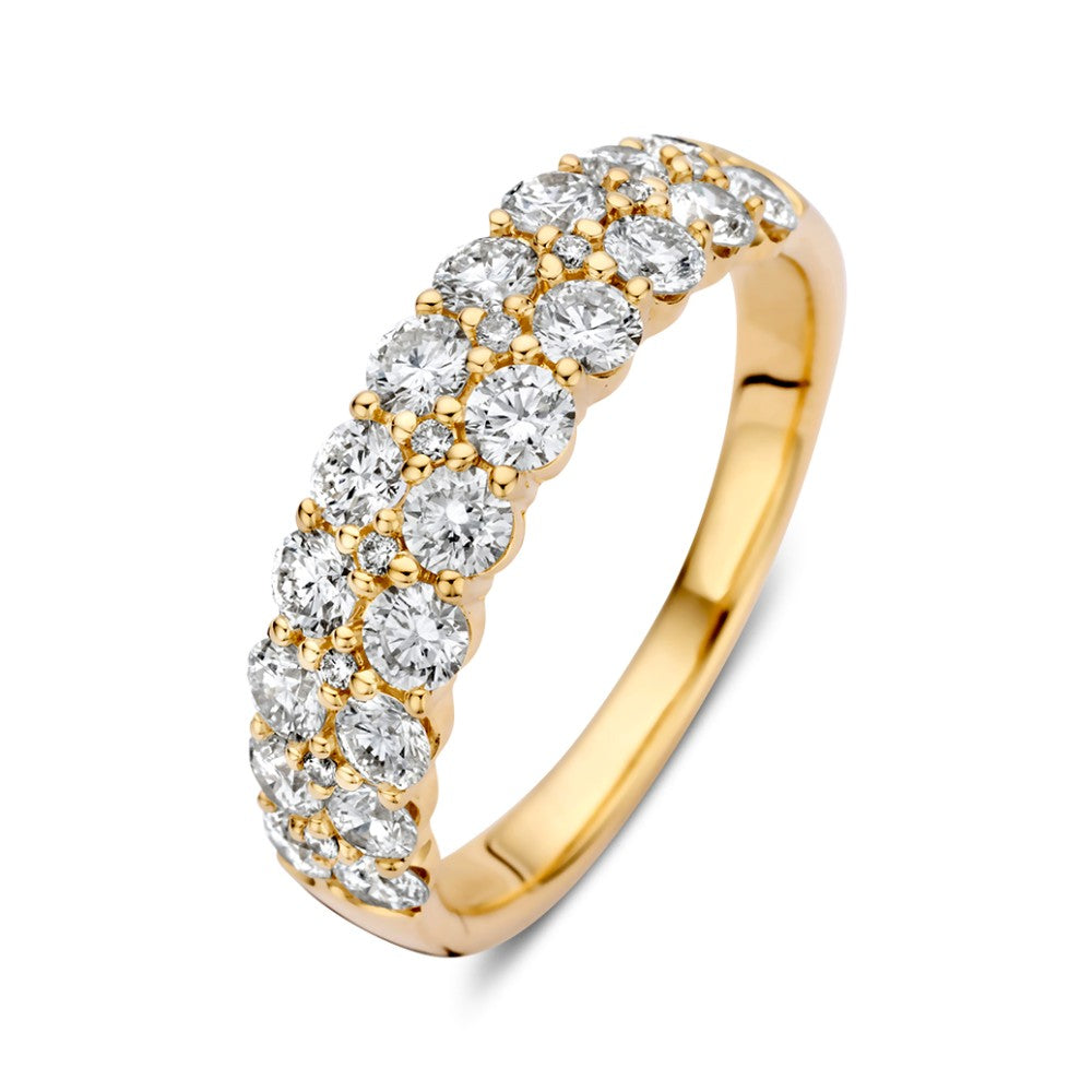 Luxe Ring aus 14 Karat Gelbgold mit Pavé-Setzung und 1,45 Karat Diamanten