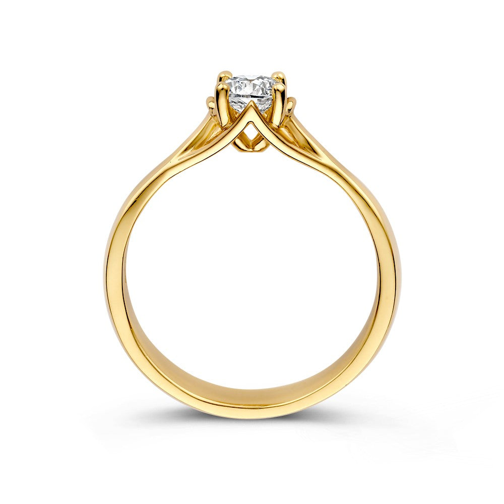 Gelbgold Solitärring mit Lab-Grown Diamant von 0,50 Karat – Eleganz in Reinform 0.50 ct.