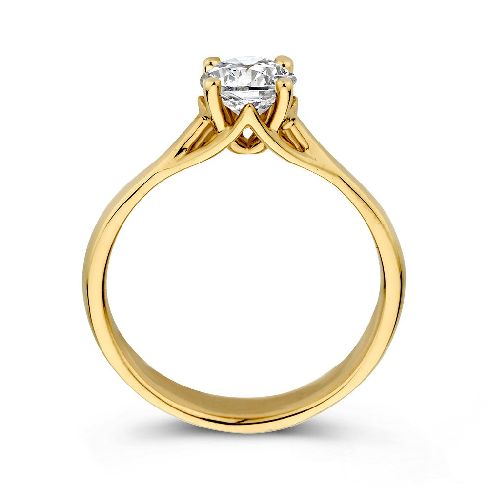 Gelbgold Solitärring mit 1,00 Karat Lab-Grown Diamant – Der perfekte Ausdruck von Liebe und Eleganz 1.00 ct.