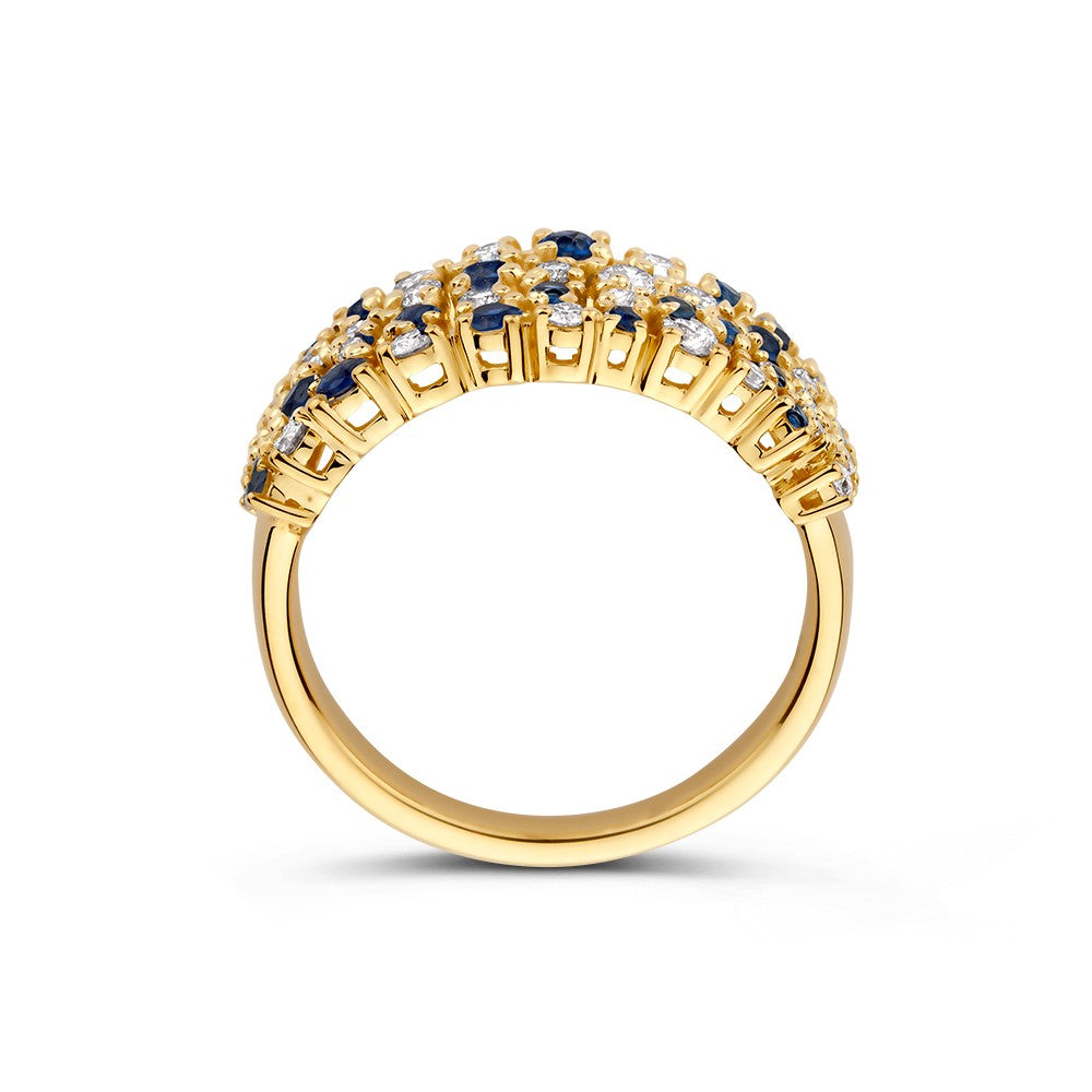 Ring Gelbgold Brillant + Saphir