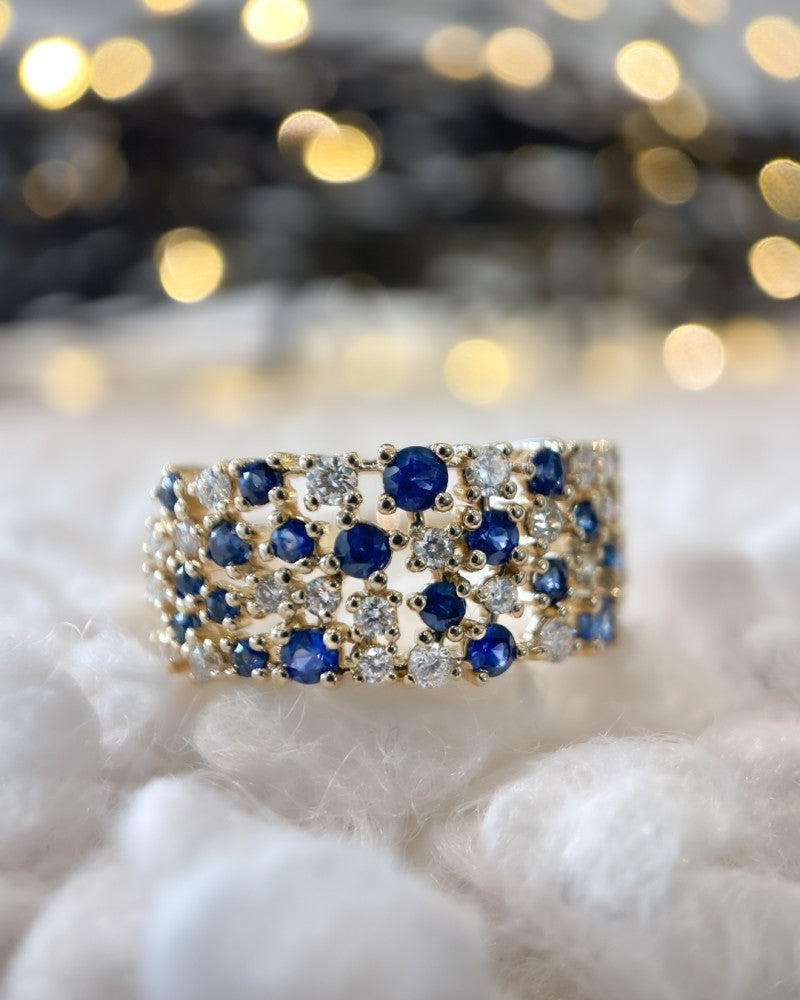 Ring Gelbgold Brillant + Saphir