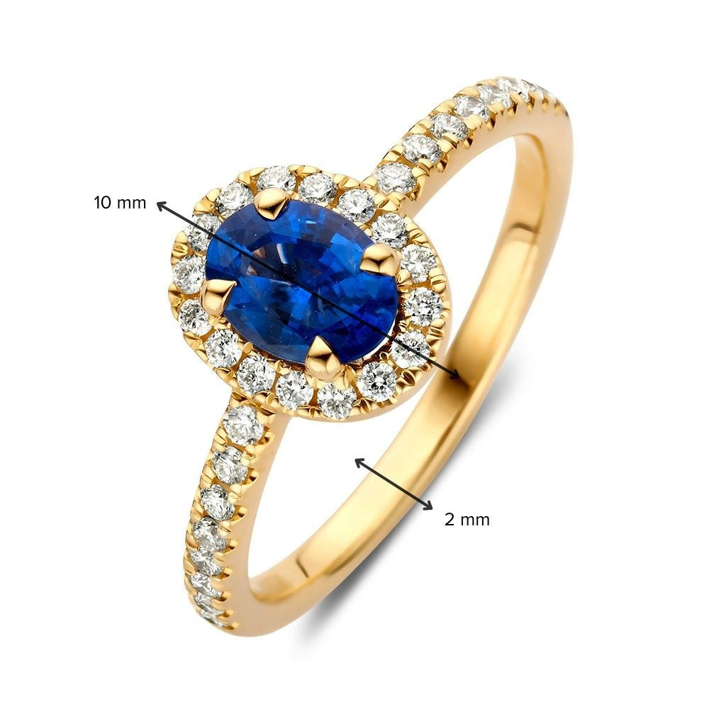 Ring Gelbgold Brillant + Saphir