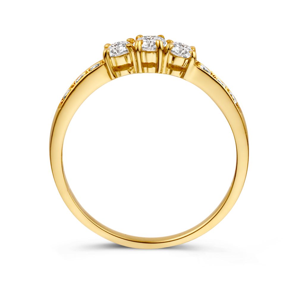 Gelbgoldring mit Zirkonia – 14 Karat Gelbgold, dezente Eleganz