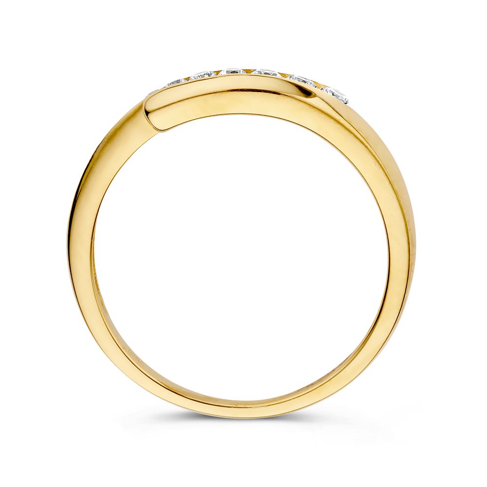 Gelbgoldener Schlagring mit Zirkonias – Eleganz in jedem Detail
