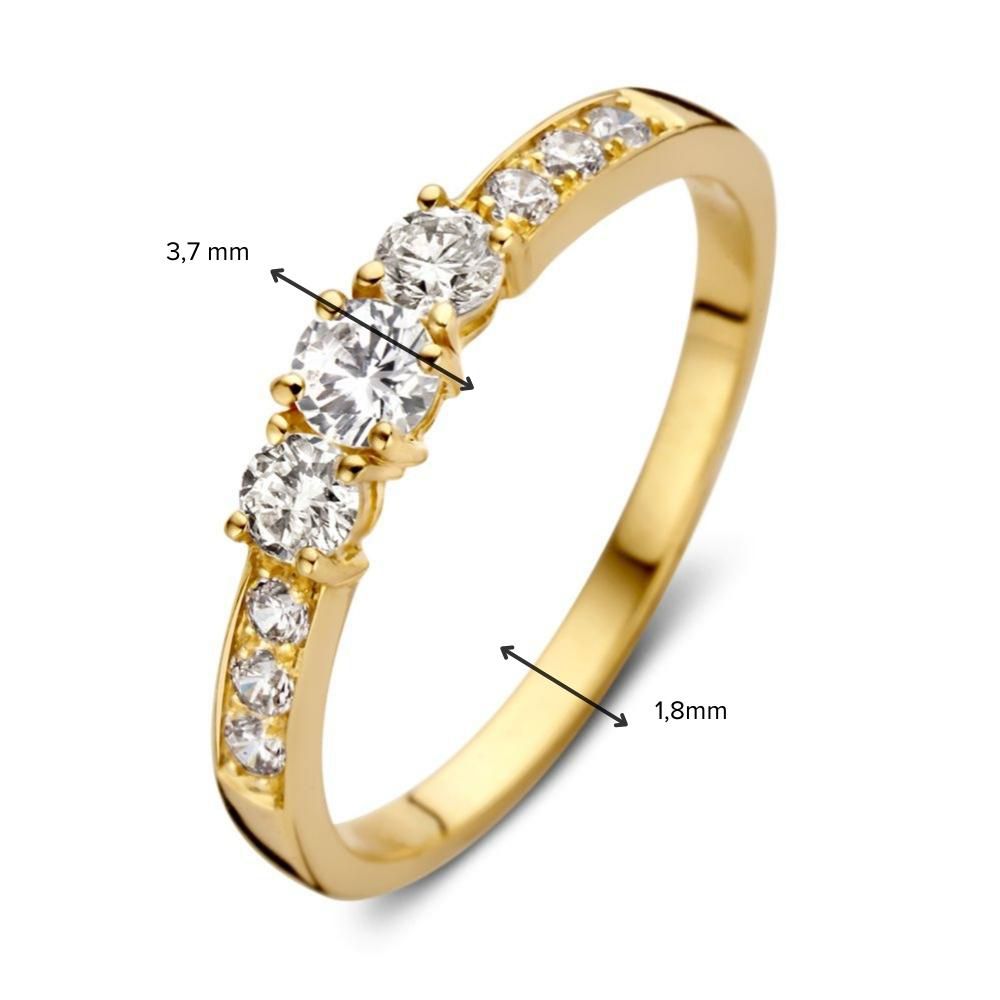 Gelbgoldring mit Zirkonia – 14 Karat Gelbgold, dezente Eleganz